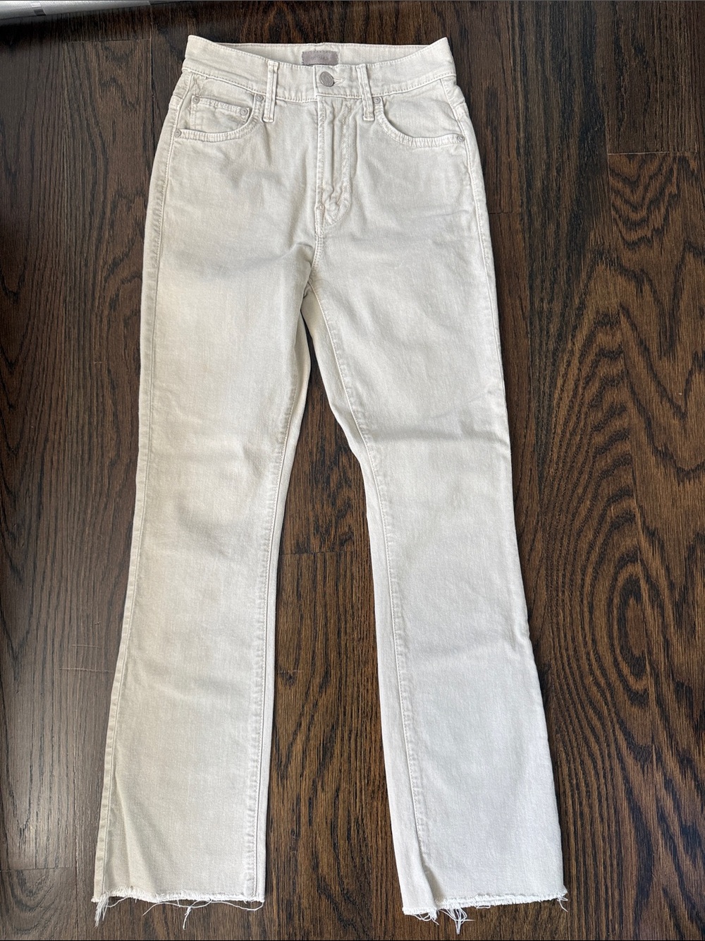 MOTHER The Insider Ankle Fray light beige Chalk it Up - sz 24
